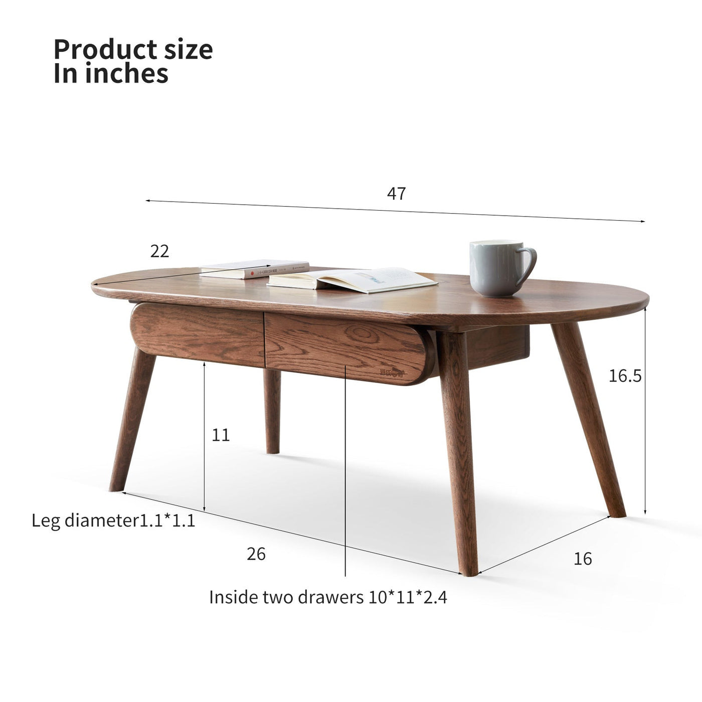 Solid Oak Capsule Coffee Table in Natural Finish