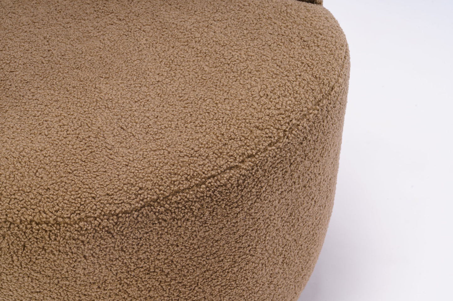 Chocolate Teddy Fabric Swivel Barrel Chair