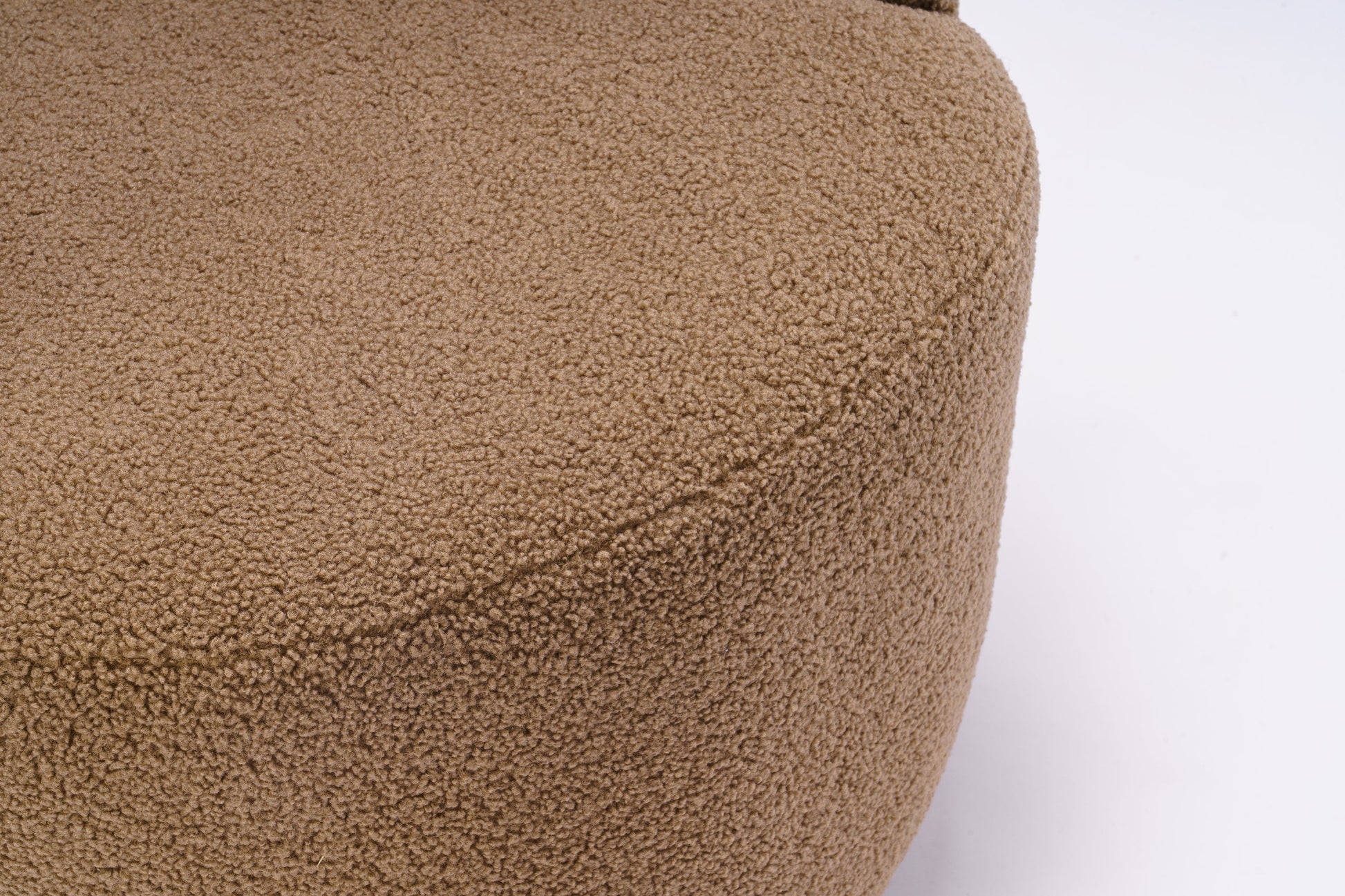 Chocolate Teddy Fabric Swivel Barrel Chair