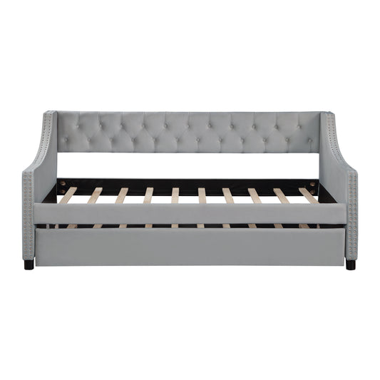Justone Twin Size Tufted Daybed - Gray