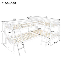 L-Shaped Bunk Bed with Ladder,Twin Size-Gray