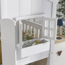 Inspirit Twin over Twin House Bunk Bed with Roof - White