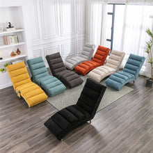 Modern Linen Chaise Lounge with Massage Function & Remote in Teal