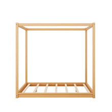 Queen Size Canopy Platform Bed with Support Legs,Natural