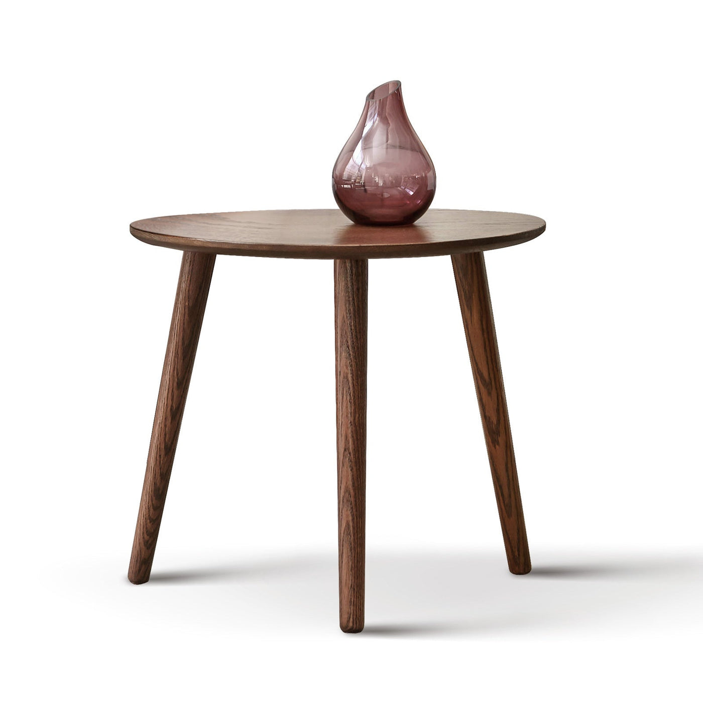 100% Solid Oak Wood Pebble Shape Side Table