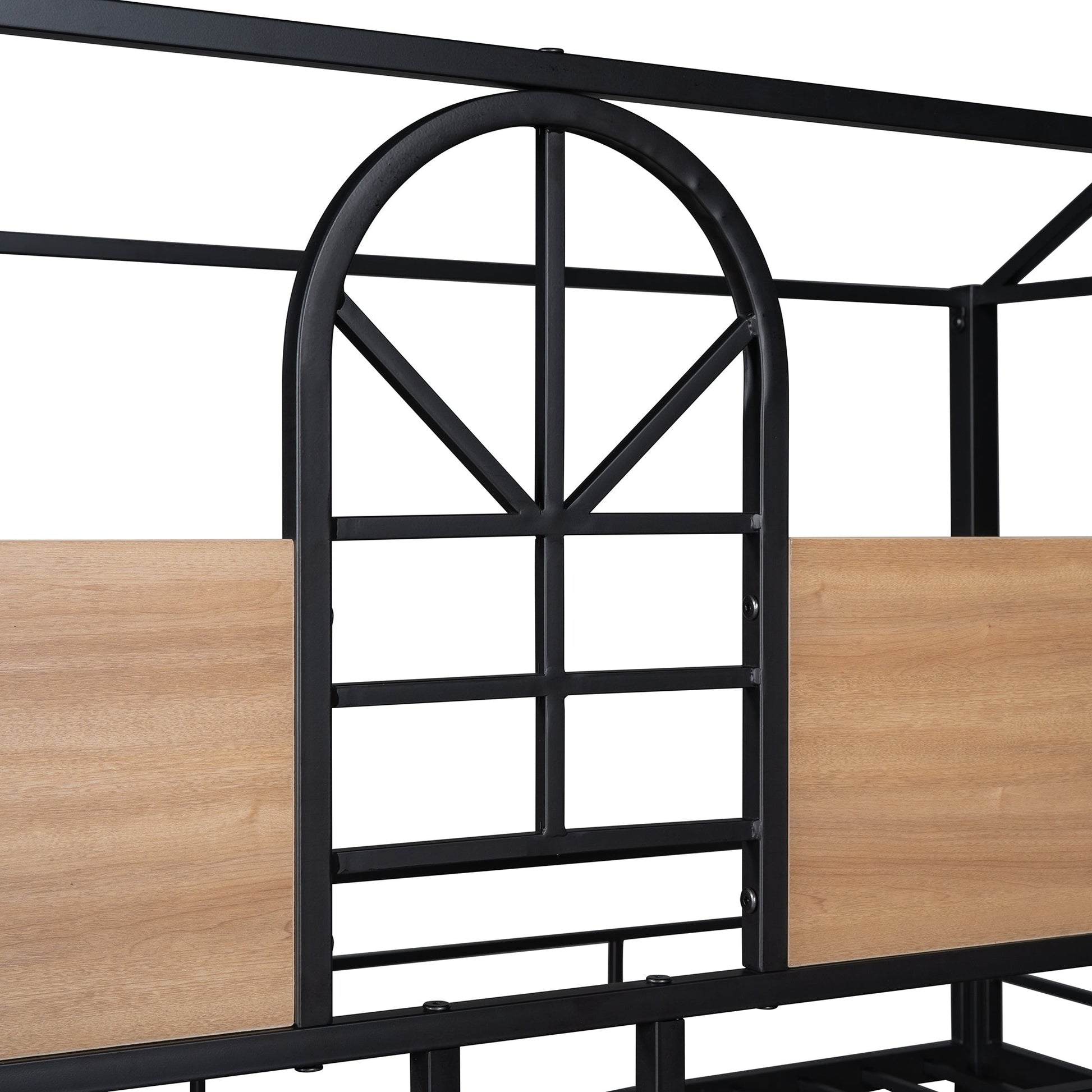Twin Over Twin Metal Bunk Bed - Black