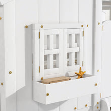 Inspirit Twin over Twin House Bunk Bed with Roof - White